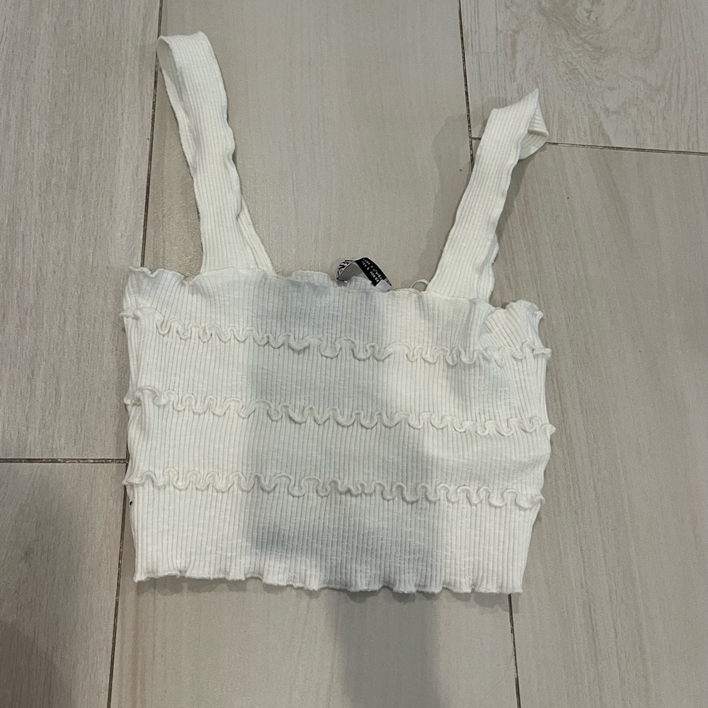white zara tank top